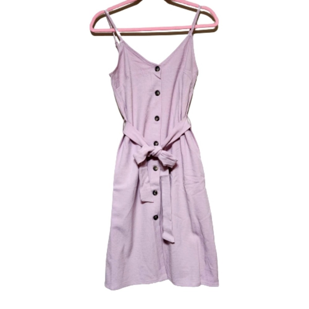 ELIZABETH CROSBY Anthropologie NWT Pink Emma Dress Tie Waist Large #0242-3